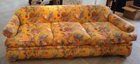 A Floral Upholstered Sofa Height 30 x width 90 1/2 x depth 35 inches.
