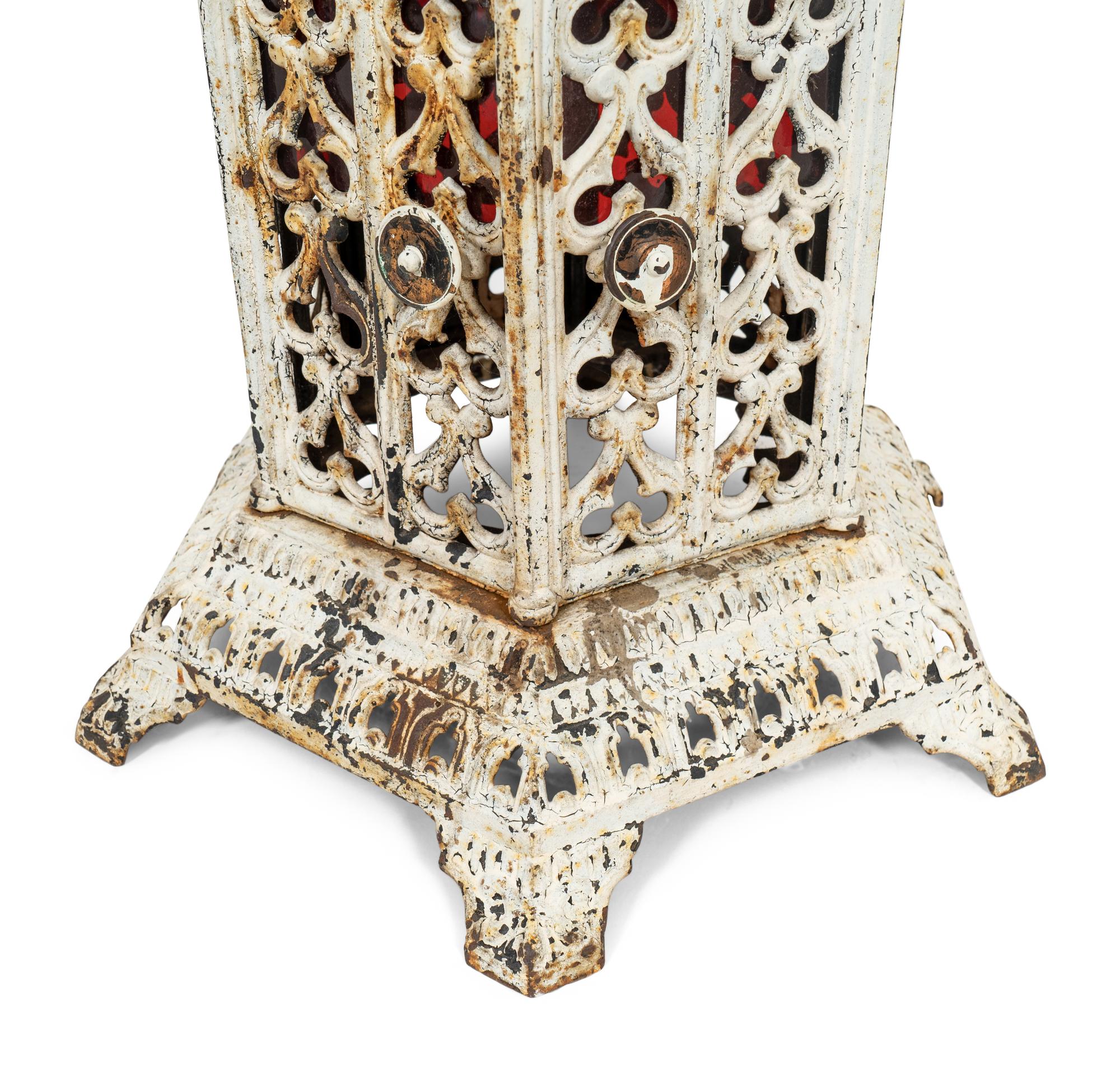 A Victorian Painted Iron 'Gothic' Conservatory Heater