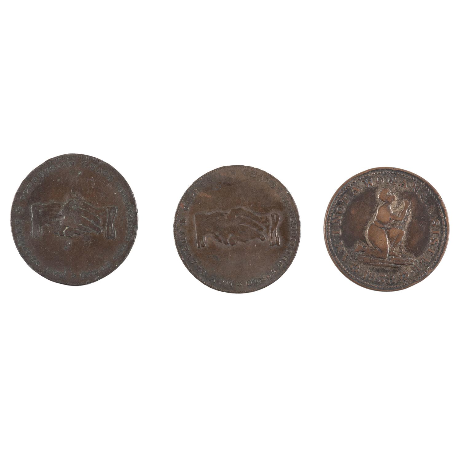 Rare Anti-Slavery Tokens, Lot of 3