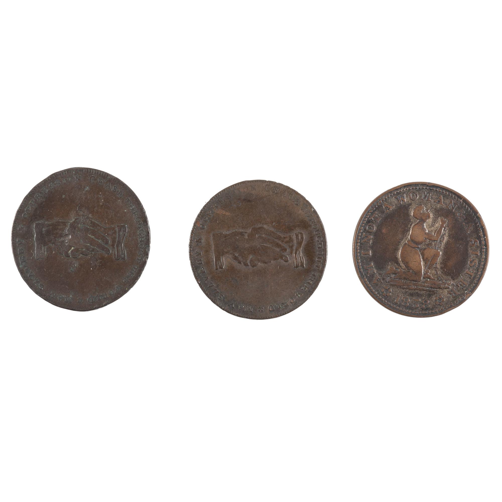 Rare Anti-Slavery Tokens, Lot of 3
