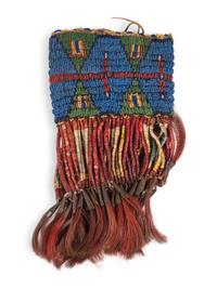 Sioux Beaded and Quilled Buffalo Hide Arm Band, Single