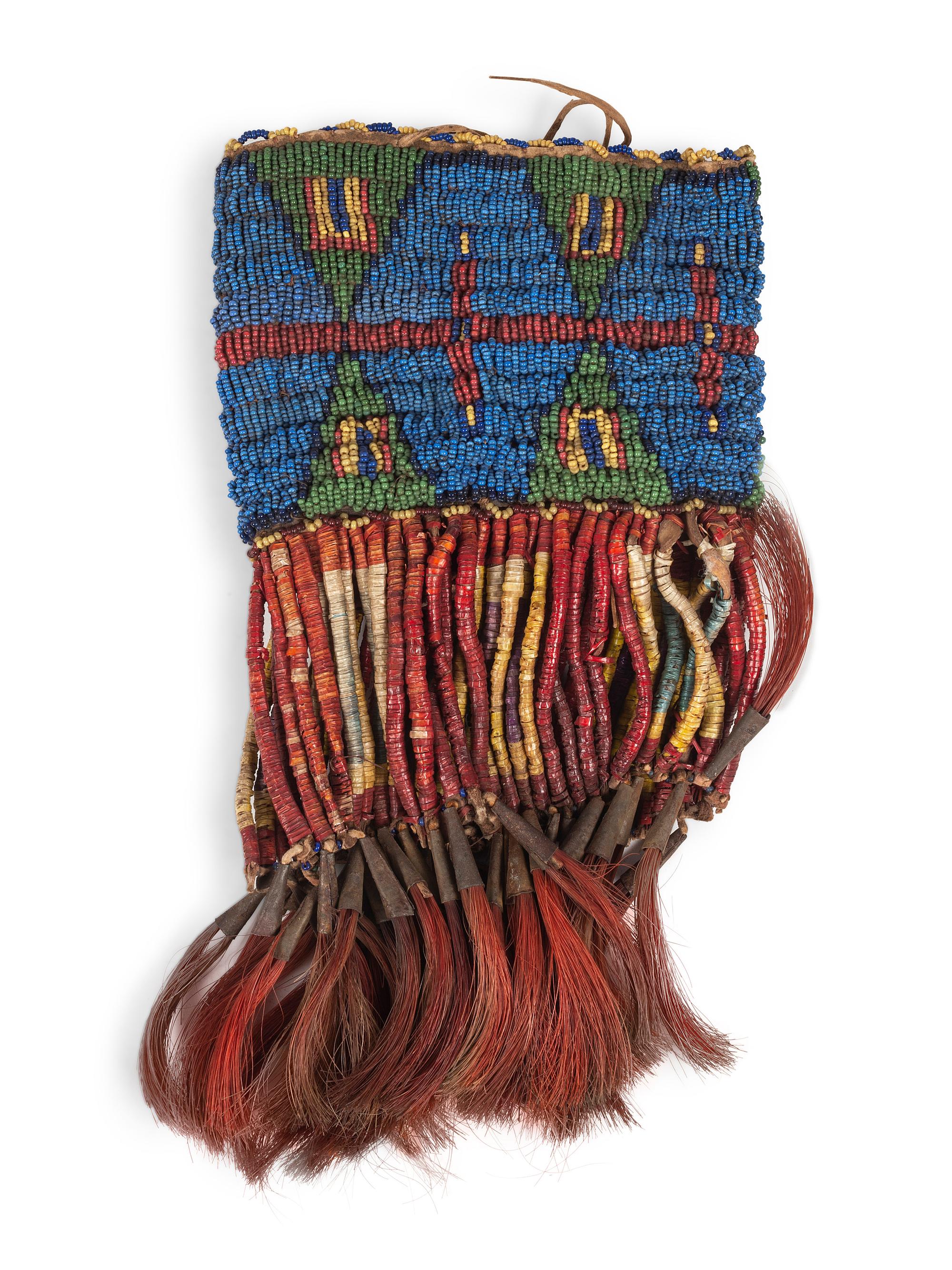 Sioux Beaded and Quilled Buffalo Hide Arm Band, Single