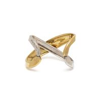 ROBERT LEE MORRIS, YELLOW GOLD AND SILVER CUFF BRACELET