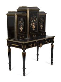 A Napoleon III Style Hardstone Inset and Gilt Bronze Mounted Bonheur du Jour — EARLY 20TH CENTURY