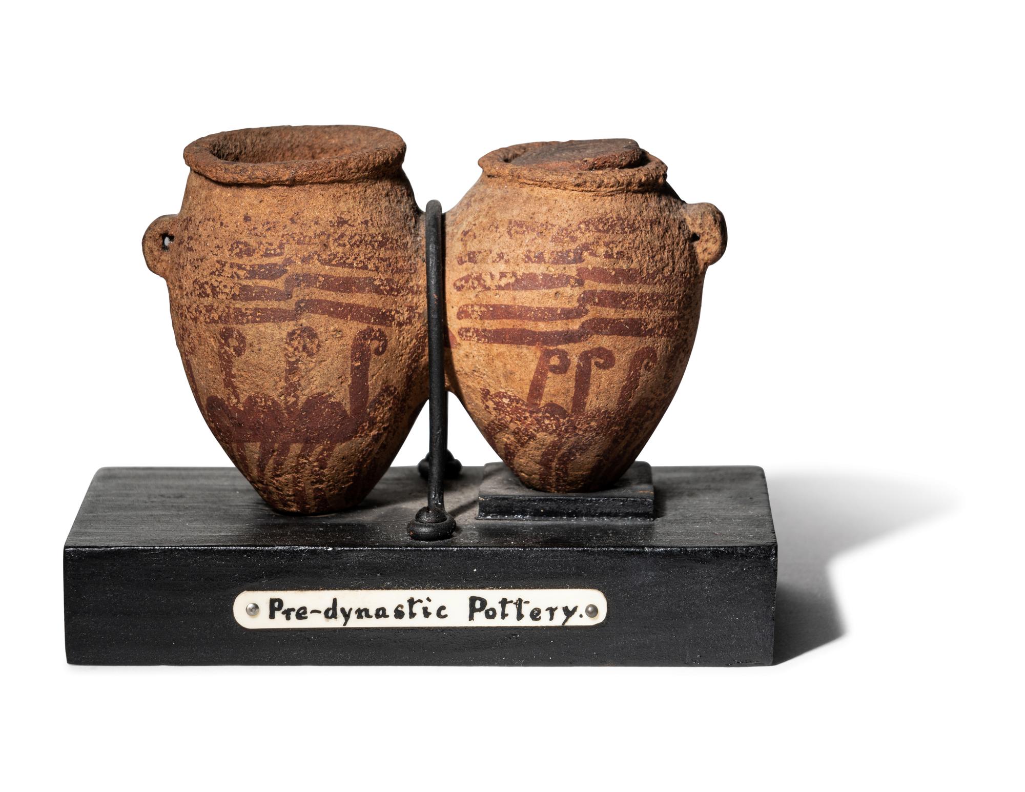 An Egyptian Miniature Double-Bodied Jar with Flamingos