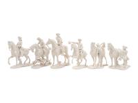 A Group of Twelve Nymphenburg Porcelain Equestrian Groups