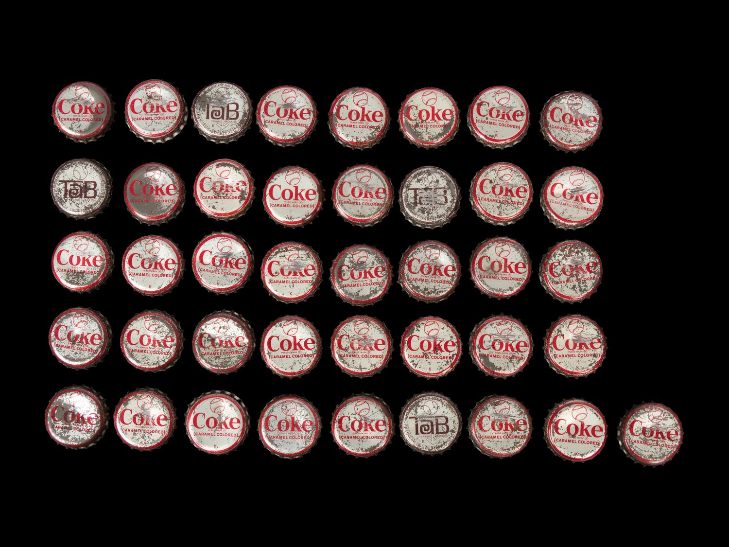 A Group of 41 1968 New York Yankees and New York Mets Coke Bottle Caps (Including Mickey Mantle),