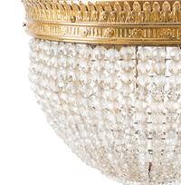 A French Gilt Metal and Glass Flush Mount Fixture