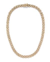 A 14 Karat Yellow Gold Brick Link Necklace. 17.15 dwts.