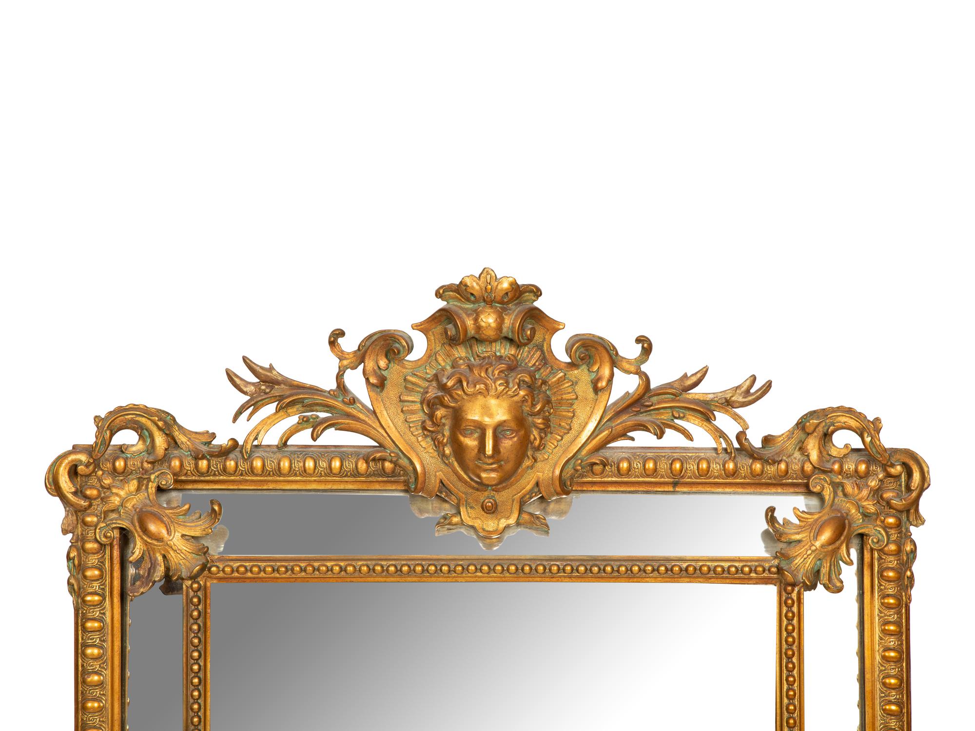 A Napoleon III Style Giltwood Mirror