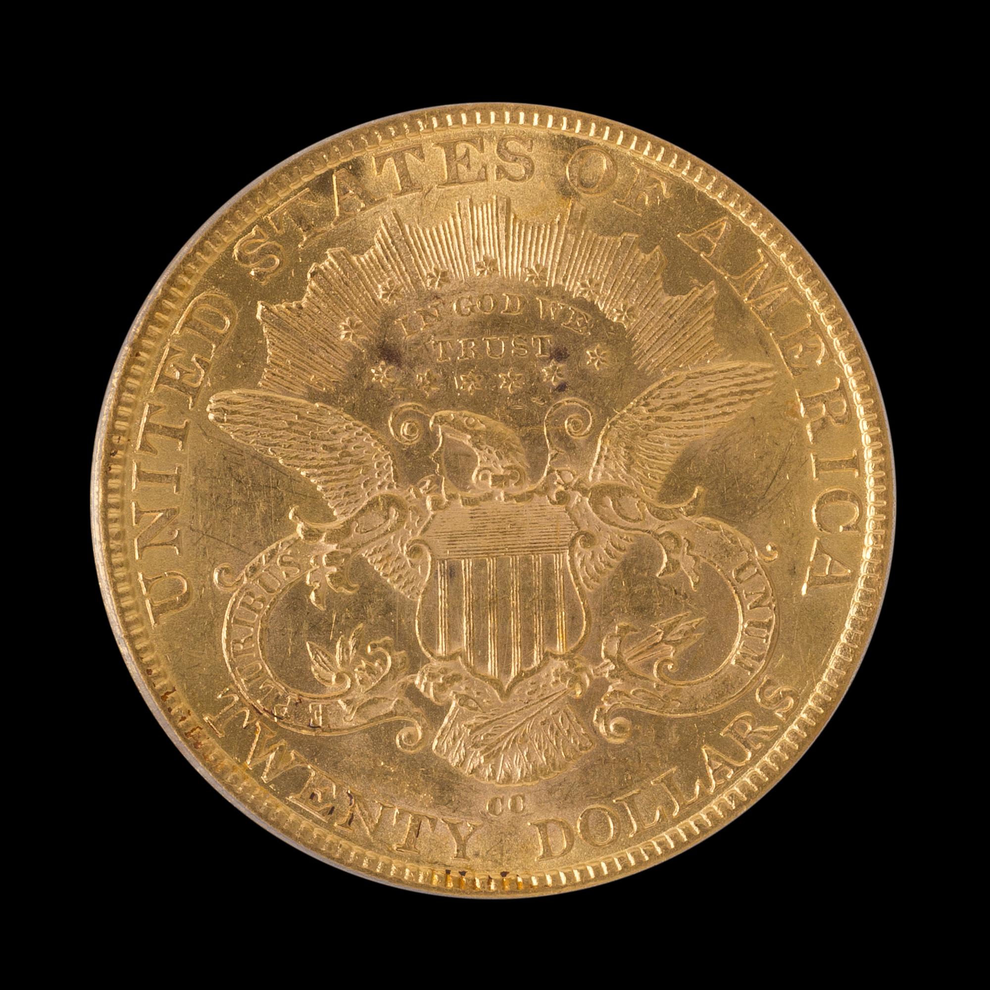 A United States 1877-CC Liberty Head $20 Gold Coin