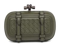 Bottega Veneta, Olive Green Buckled Knot Clutch