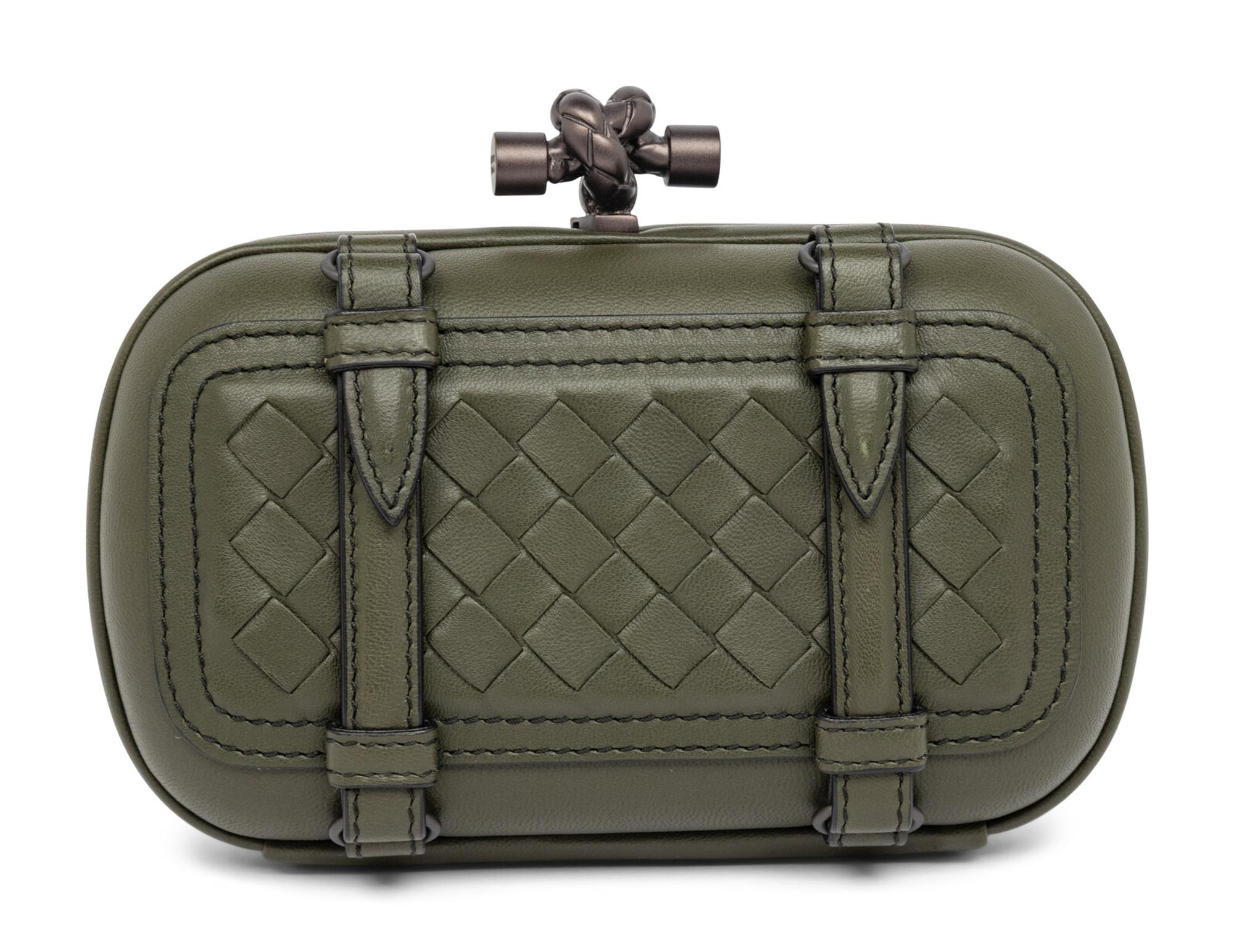 Bottega Veneta, Olive Green Buckled Knot Clutch