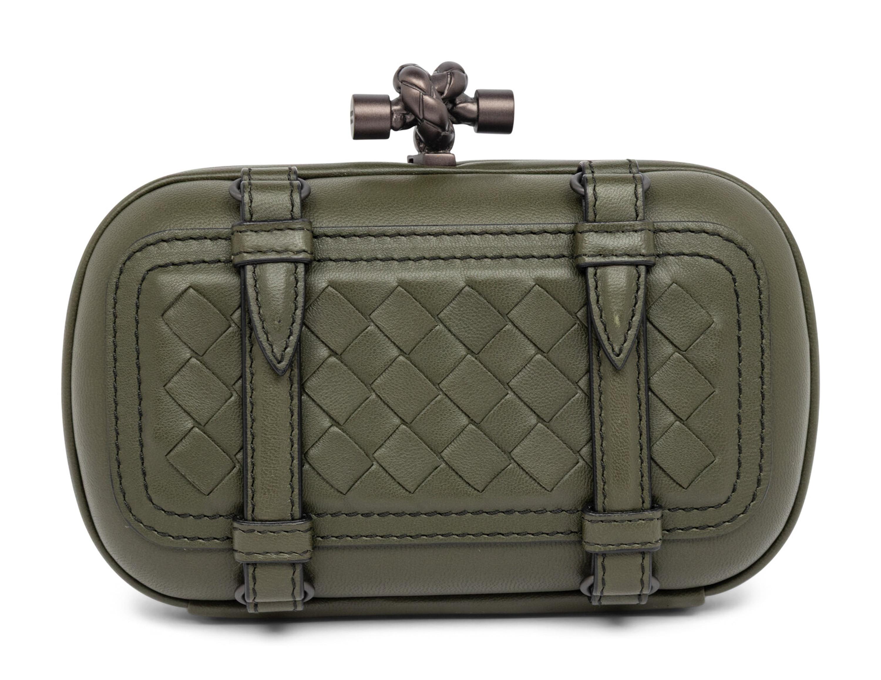 Bottega Veneta, Olive Green Buckled Knot Clutch