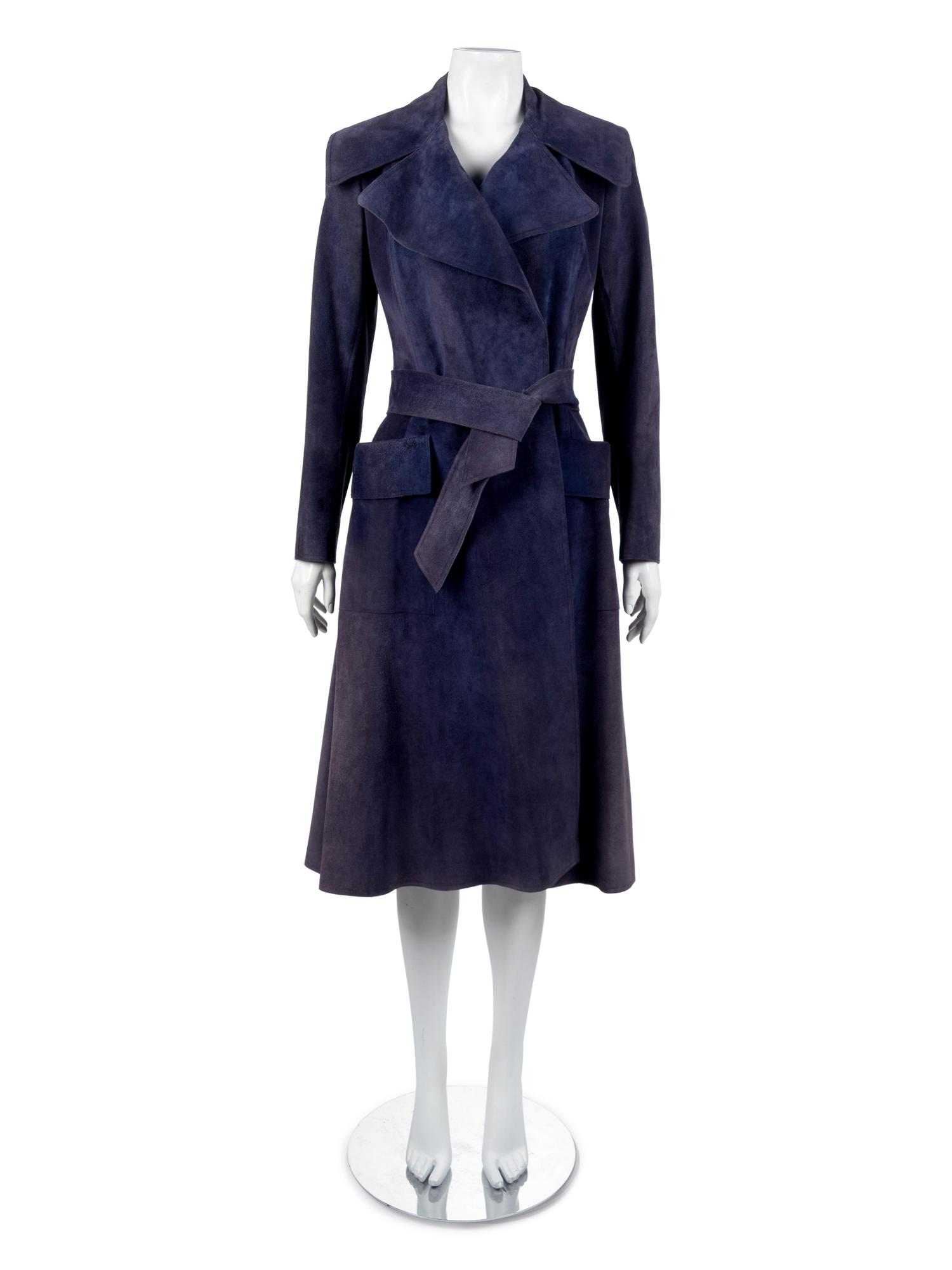 One Halston Suede Coat and One Teal Traina Coat, 1970s — Sold to benefit the Art Acquisition Fund at the Indianapolis Museum of Art at Newfield.