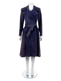 One Halston Suede Coat and One Teal Traina Coat, 1970s — Sold to benefit the Art Acquisition Fund at the Indianapolis Museum of Art at Newfield.