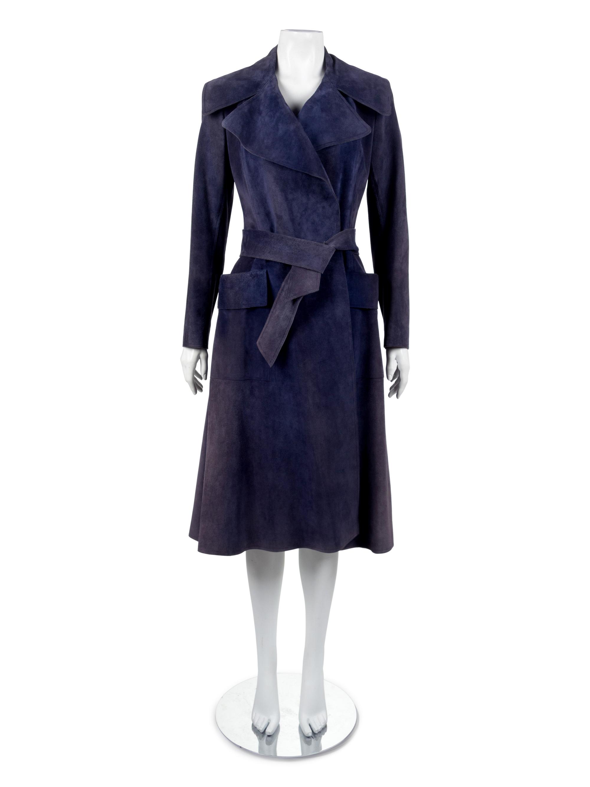 One Halston Suede Coat and One Teal Traina Coat, 1970s — Sold to benefit the Art Acquisition Fund at the Indianapolis Museum of Art at Newfield.