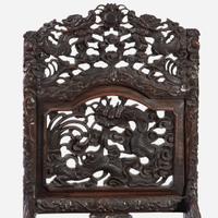 A Chinese Carved Hardwood Side Chair and Side Table late Qing Dynasty, late 19th/early 20th century