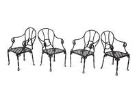 Four Miles Redd Style Painted Metal Bermuda Rope Chairs
