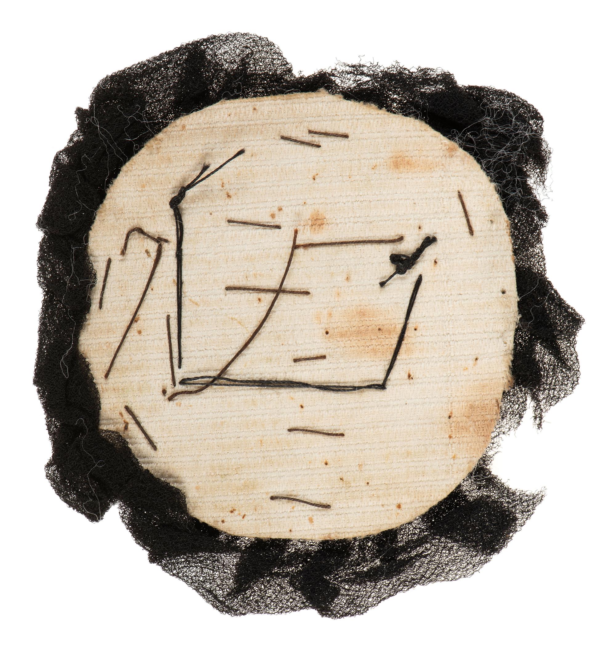 [LINCOLN, Abraham (1809-1865)]. Lincoln mourning cockade with albumen photograph at center.
