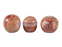 Trio of Miniature Sgraffito Pottery Seed Jars