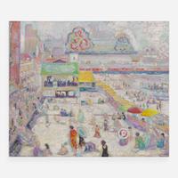 Susette Inloes Schultz Keast (American, 1892–1932) Steeplechase and Steel Piers, Atlantic City