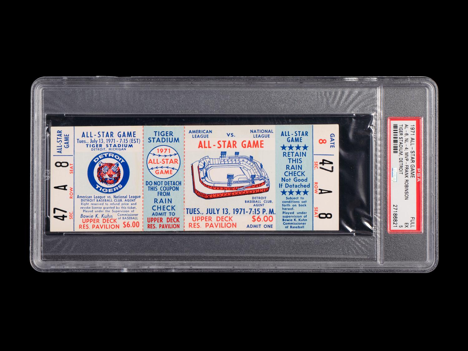 A 1971 Major League Baseball All-Star Game Ticket (PSA 5 EX),