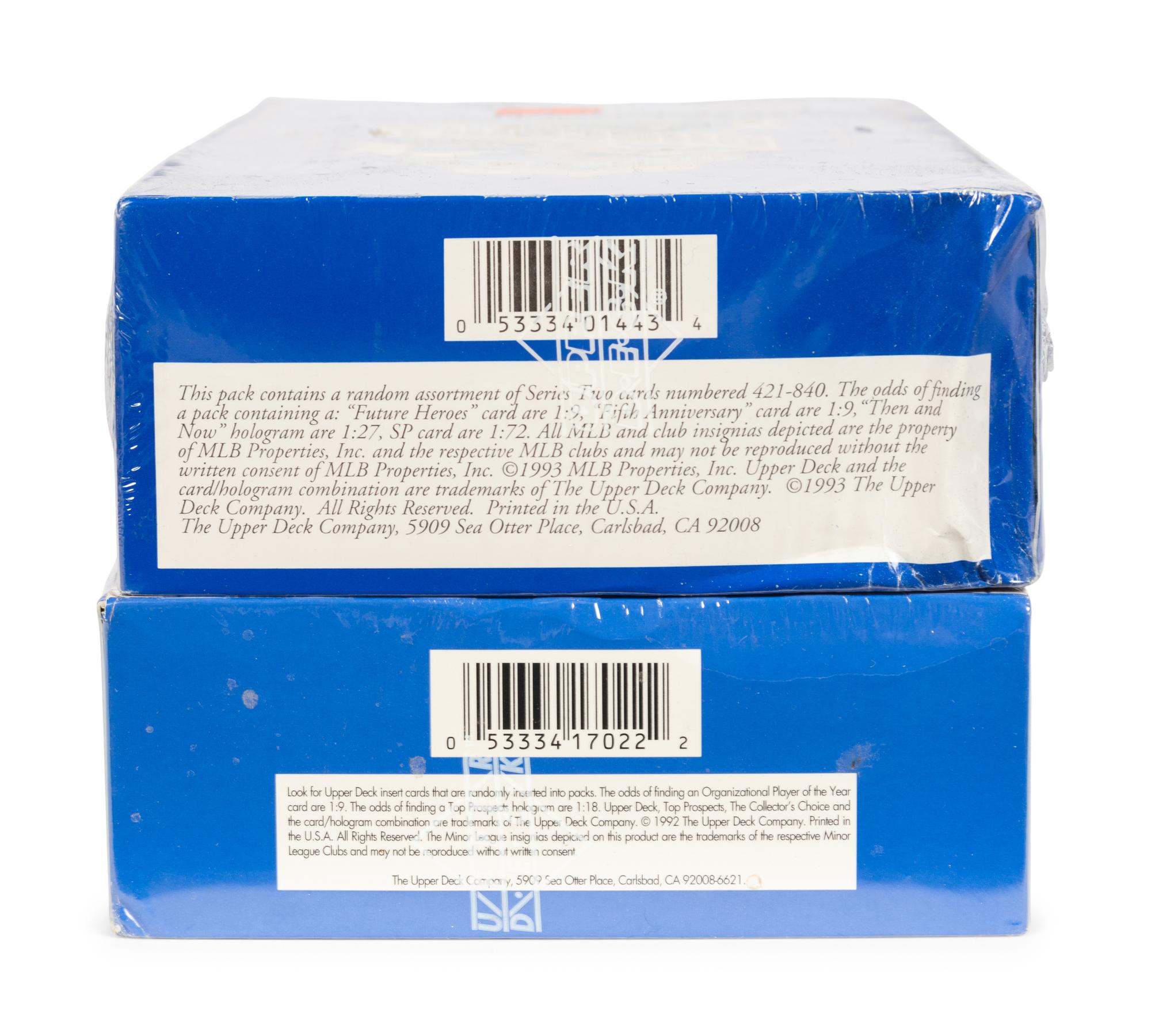 A Group of Three Factory Sealed Boxes of Baseball Cards (Possible Derek Jeter Rookie Cards),