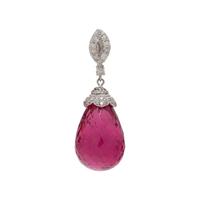 RUBELLITE AND DIAMOND PENDANT