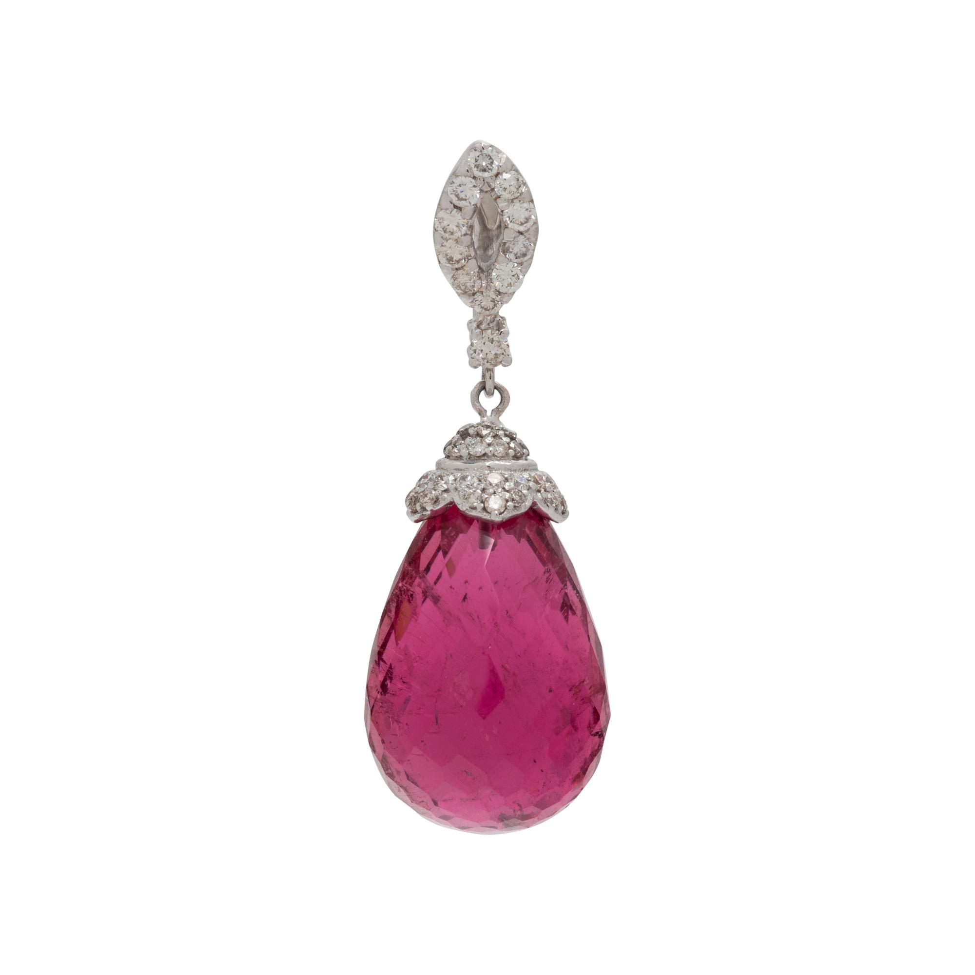 RUBELLITE AND DIAMOND PENDANT