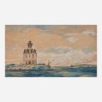 Earl Horter (American, 1881-1940) Lighthouse