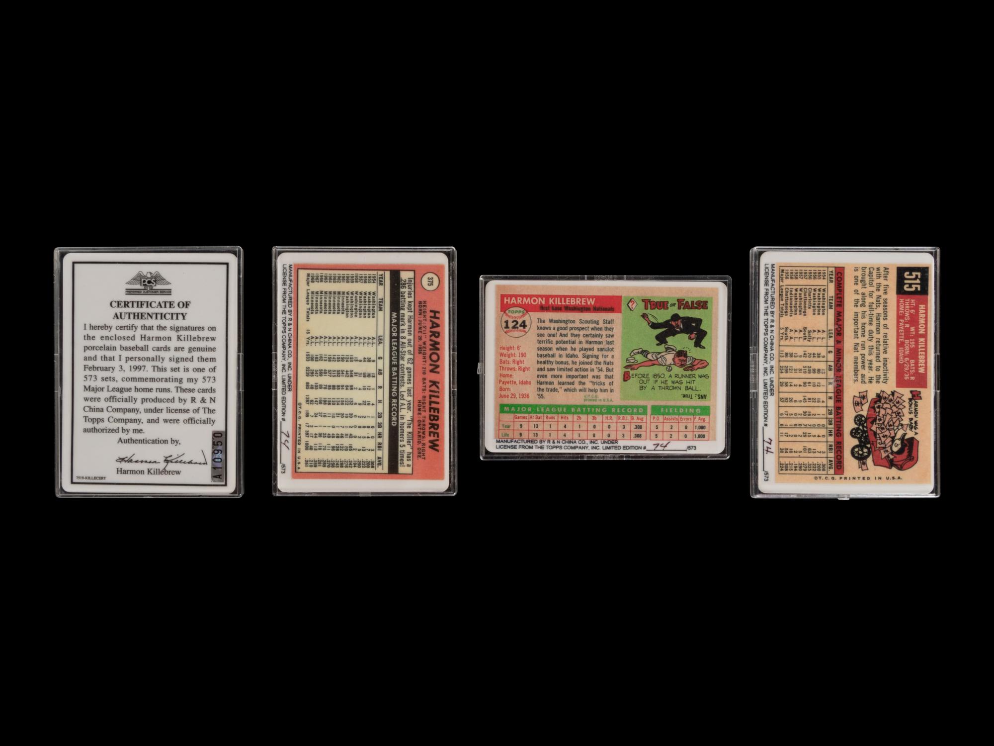 A Harmon Killebrew Signature Series Set of Signed Autograph Baseball Cards,