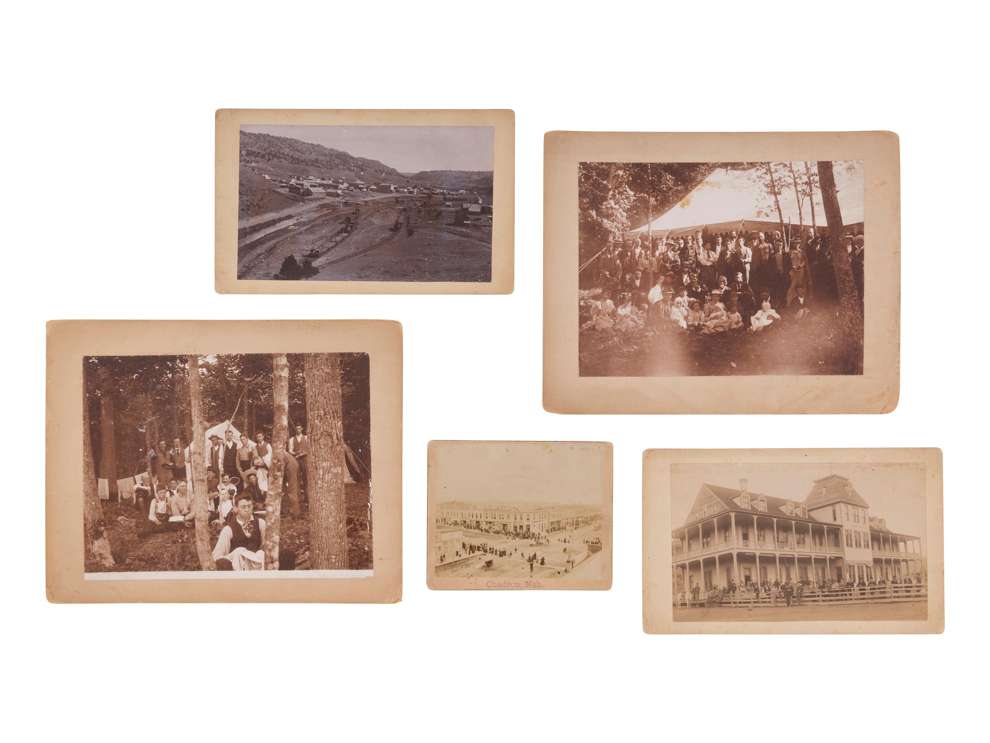 [WESTERN AMERICANA]. A group of photographs, many taken in the Western United States, highlighted by 2 photographs of Deadwood, South Dakota, taken by H.R. LOCKE.