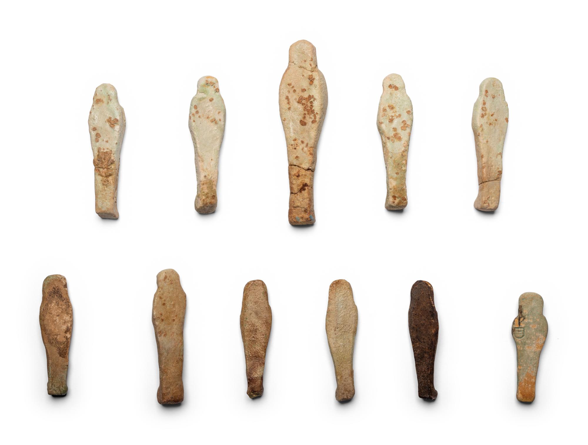 Eleven Egyptian Faience Ushabtis