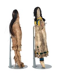 Plains Beaded Hide Dolls