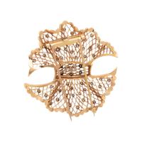 GOLD AND DIAMOND BOW BROOCH