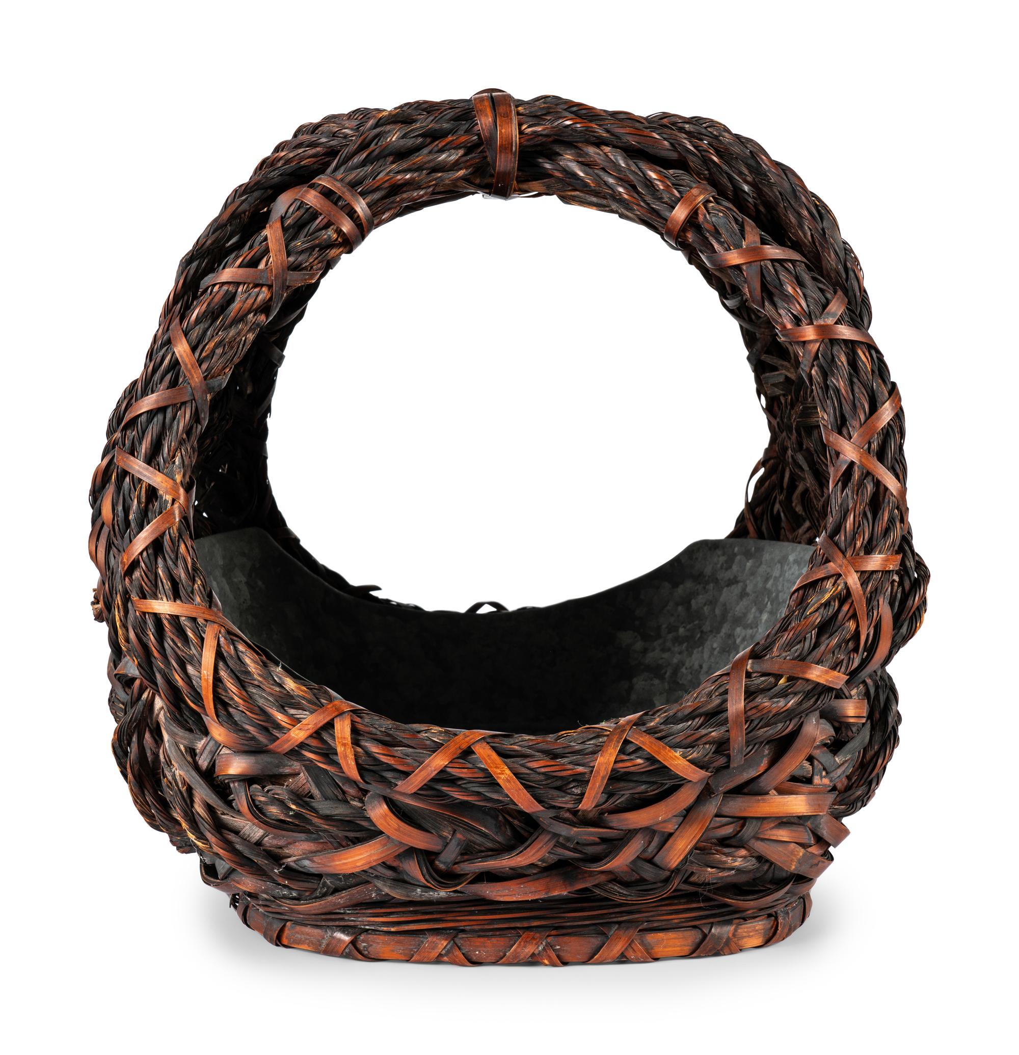 A Japanese Bamboo Ikebana Basket