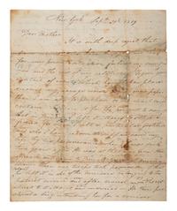 [REPUBLIC OF THE FLORIDAS] -- [FILIBUSTERS]. Letter regarding General Gregor MacGregor, the French privateer Louis-Michel Aury, and filibustering expeditions against Spanish territory. New York, [NY], 30 September 1819.