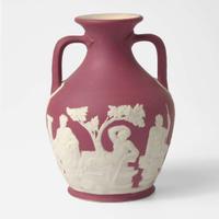 A Wedgwood Crimson Dip Jasperware Portland Vase UK, circa 1910