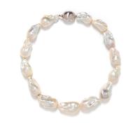 CULTURED BAROQUE PEARL AND DIAMOND NECKLACE