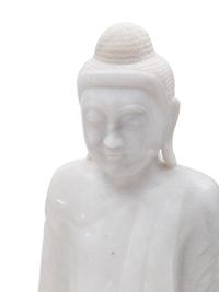 A Large White Marble Figure of Buddha