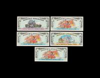 [DISNEY DOLLARS] A Group of Five Uncirculated Series 1993 Notes