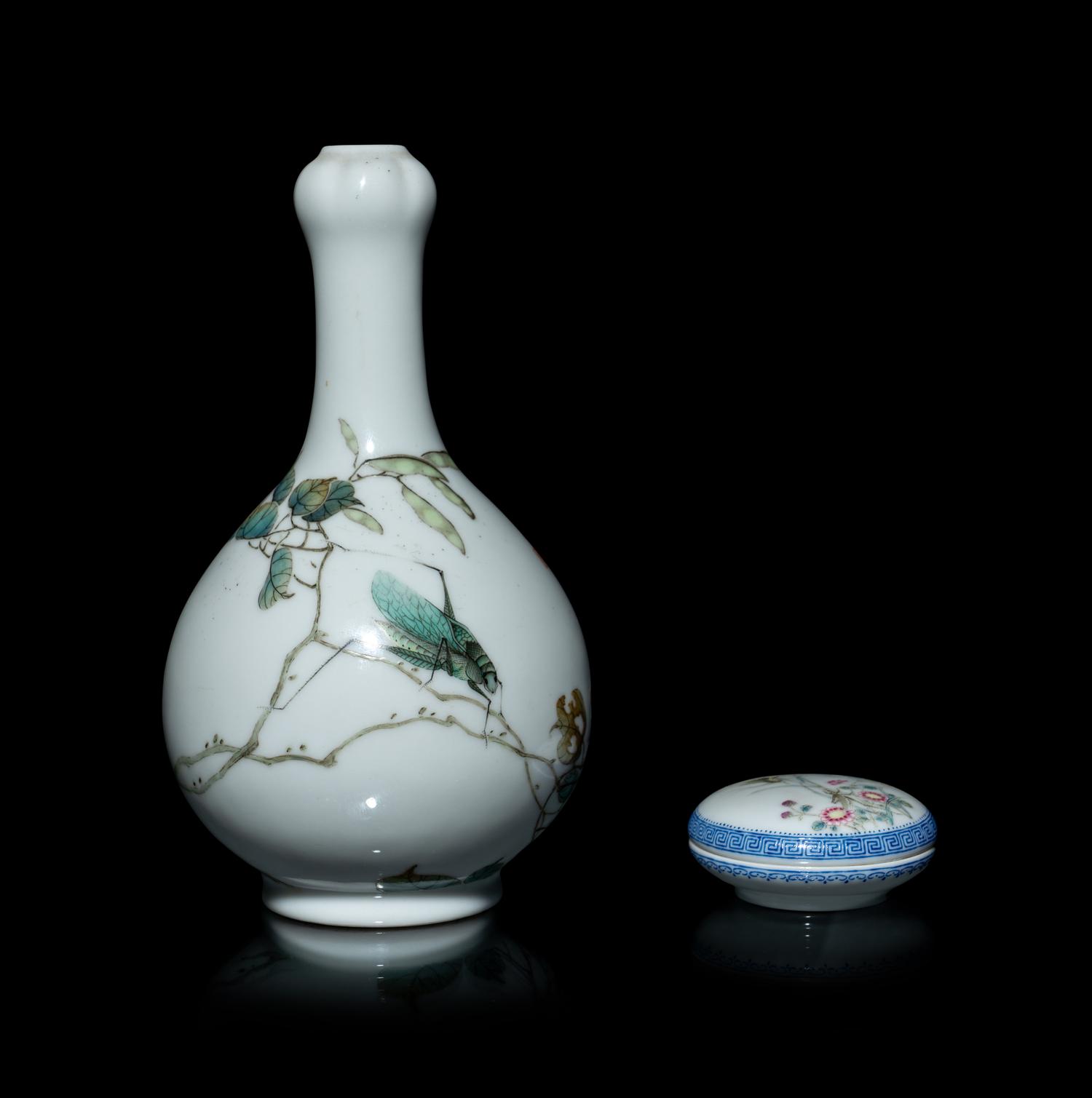 Two Chinese Famille Rose 'Insects' Porcelain Wares