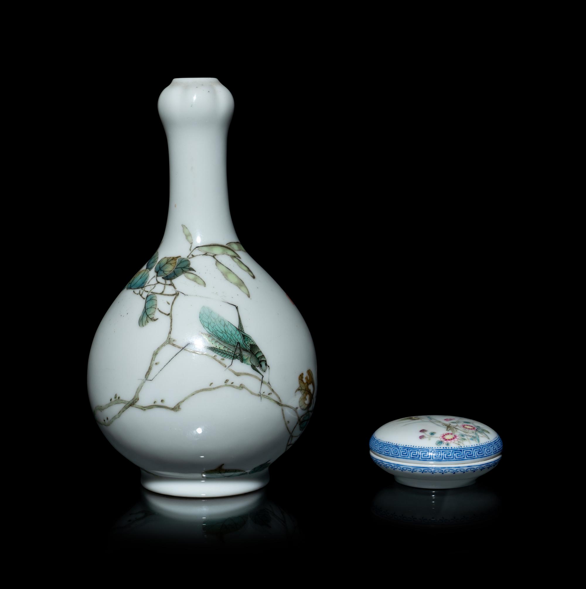 Two Chinese Famille Rose 'Insects' Porcelain Wares
