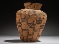 Apache Polychrome Basket, Humans and Dogs