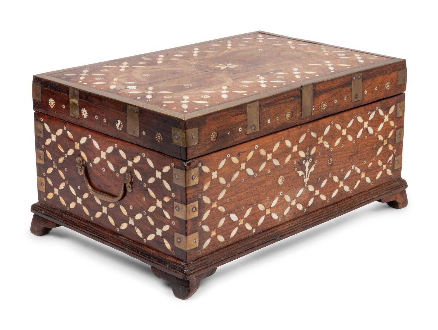 An Anglo-Indian Bone Inlaid Work Box