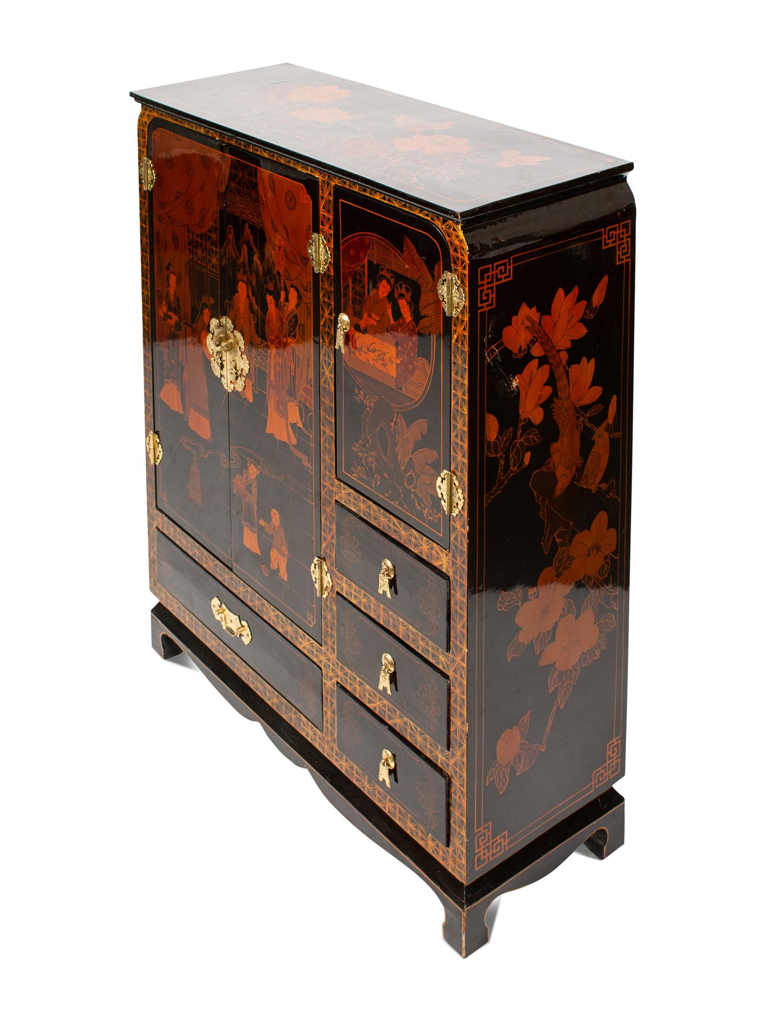 A Chinese Export Style Painted Cabinet