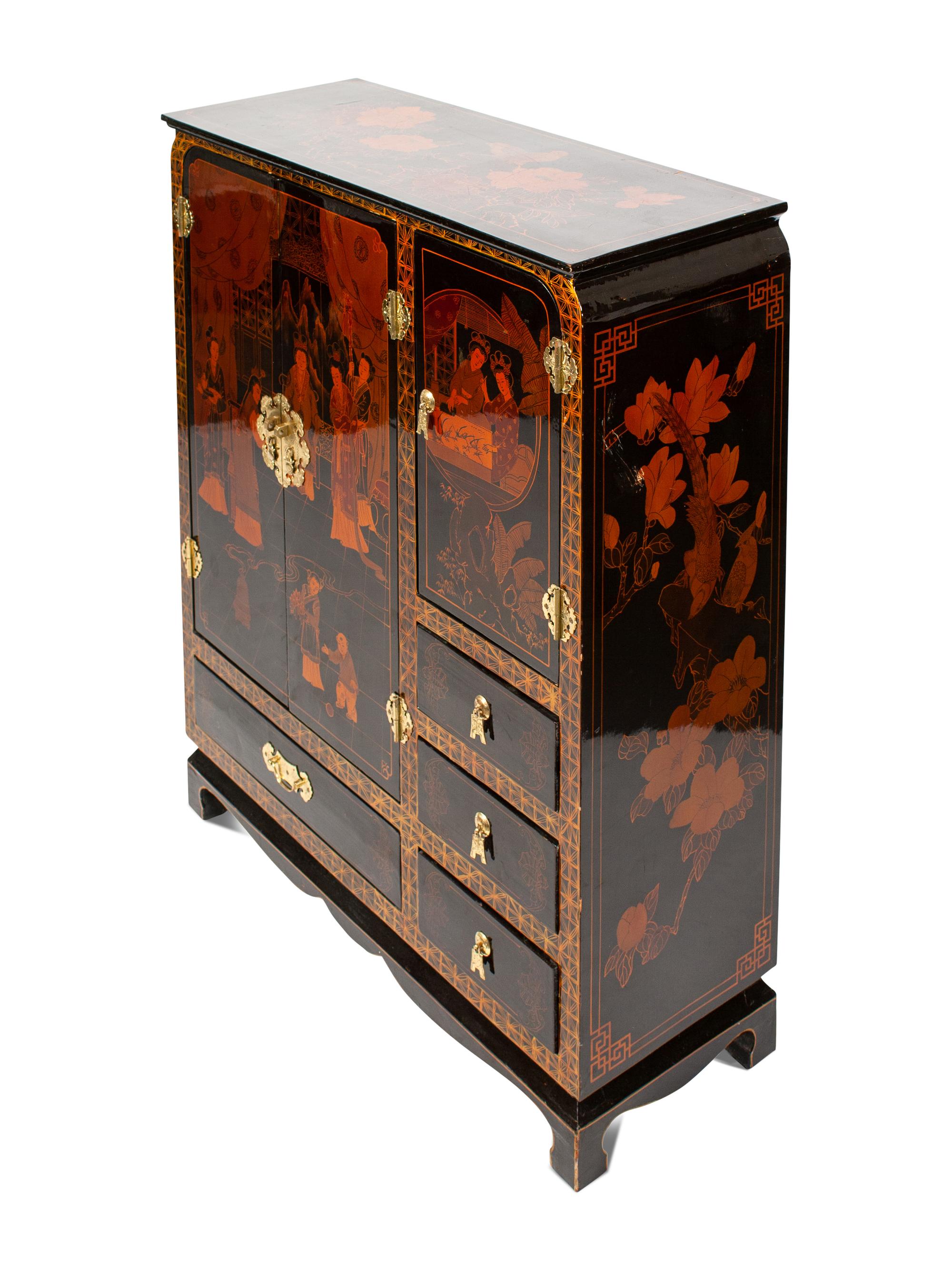 A Chinese Export Style Painted Cabinet