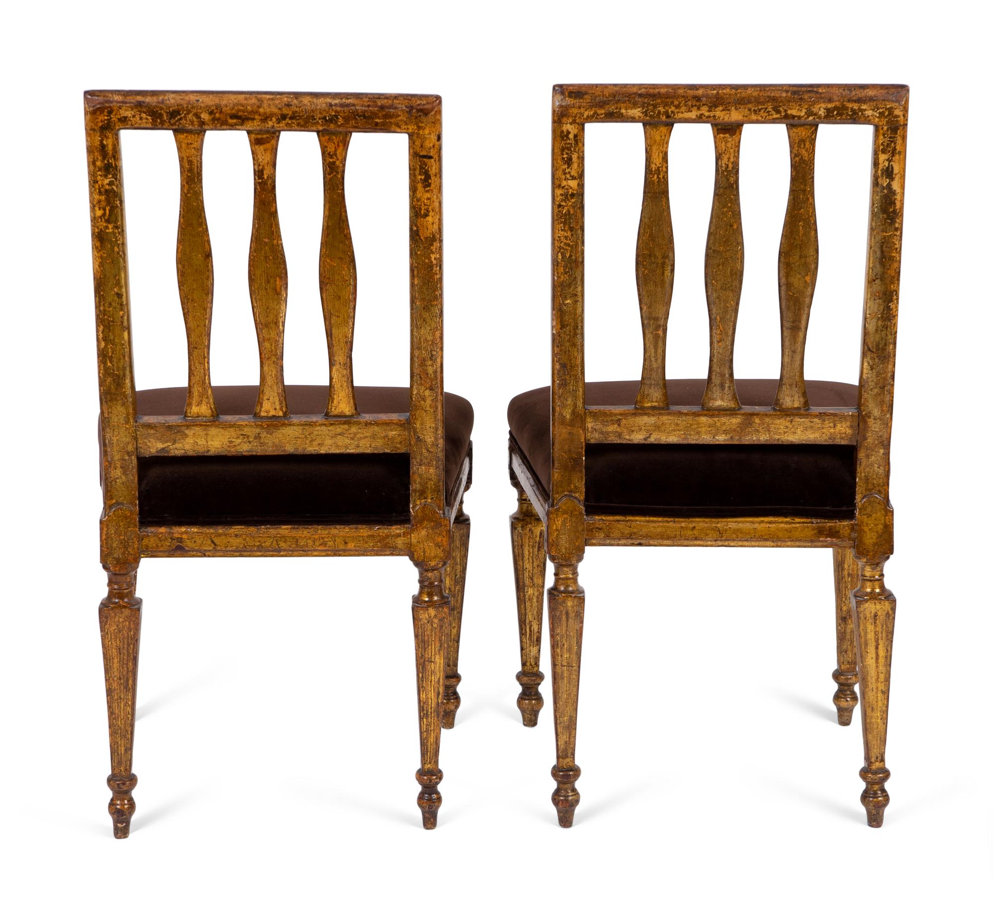 A Pair of Italian Neoclassical Giltwood Opera Chairs — 18TH CENTURY