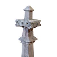 A Pair of Carved Stone Crocketed Finials 5" W x 5" D x 30" H — Germany, 19th Century